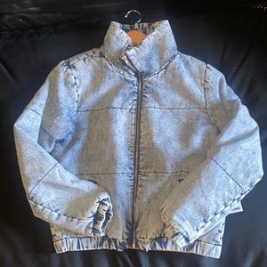 Women bubble denim jacket